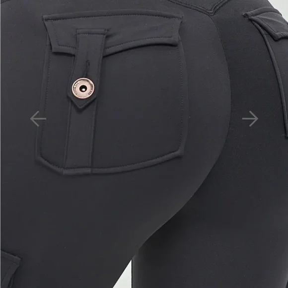 Firmabs Black High-Waisted Leggings with Cargo Pockets - Picture 2 of 9